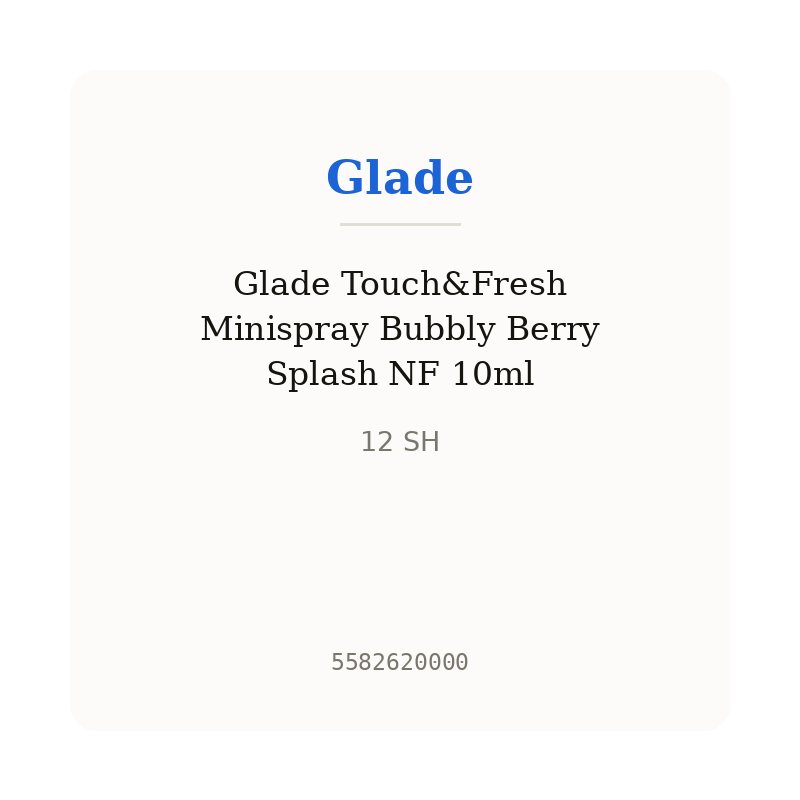 Glade Touch&Fresh Minispray Bubbly Berry Splash NF 10ml