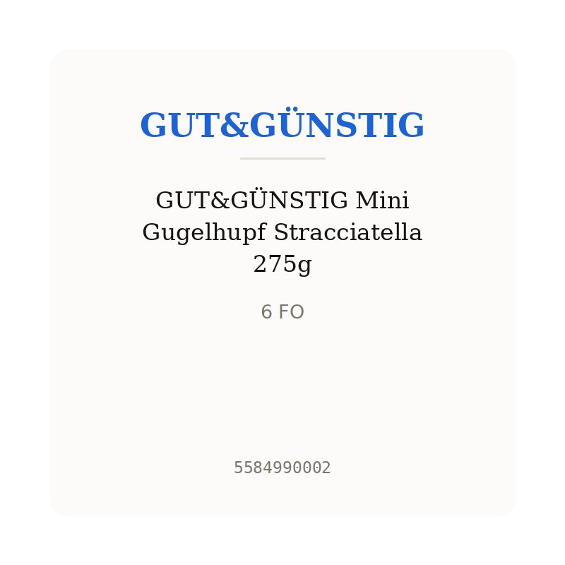 GUT&GÜNSTIG Mini Gugelhupf Stracciatella 275g