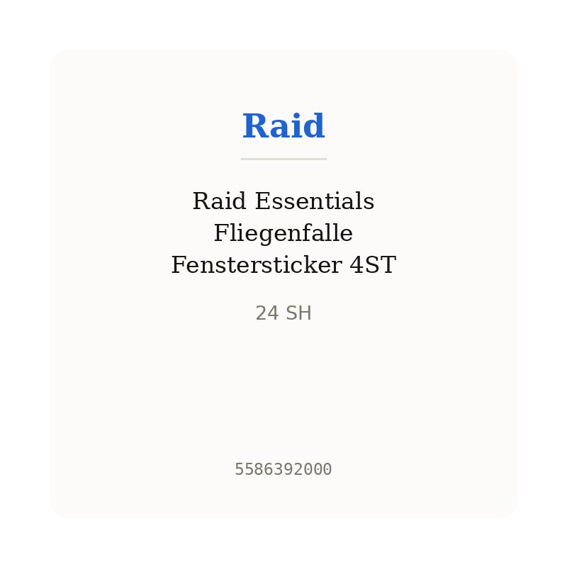 Raid Essentials Fliegenfalle Fenstersticker 4ST