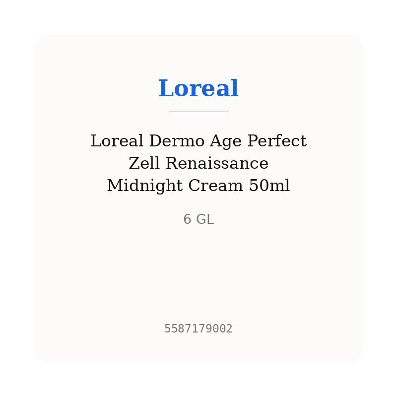 Loreal Dermo Age Perfect Zell Renaissance Midnight Cream 50ml