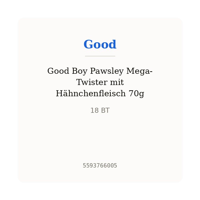Good Boy Pawsley Mega-Twister mit Hähnchenfleisch 70g