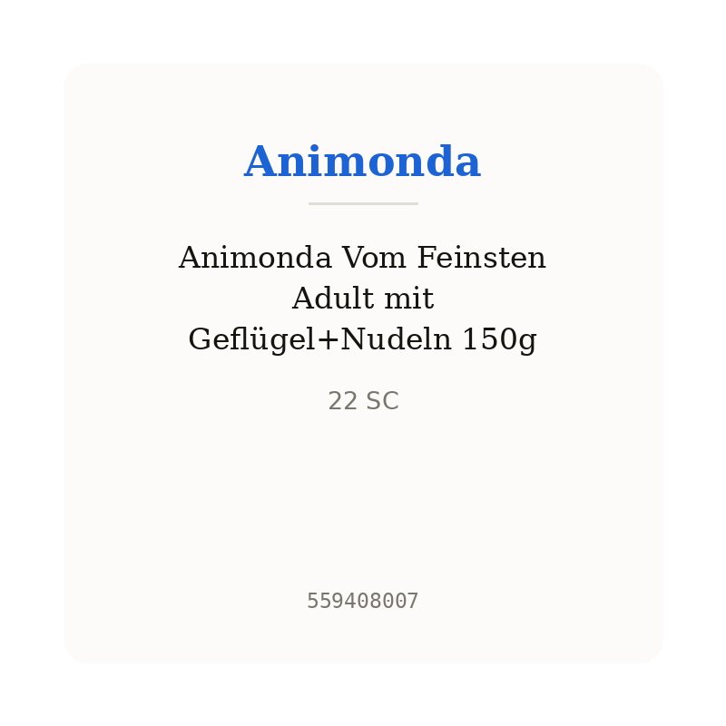 Animonda Vom Feinsten Adult mit Geflügel+Nudeln 150g