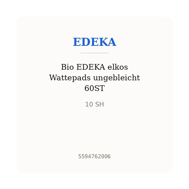 Bio EDEKA elkos Wattepads ungebleicht 60ST