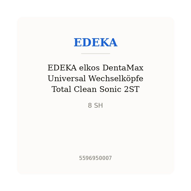 EDEKA elkos DentaMax Universal Wechselköpfe Total Clean Sonic 2ST