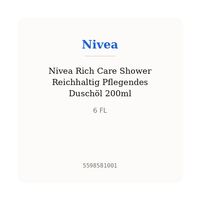Nivea Rich Care Shower Reichhaltig Pflegendes Duschöl 200ml
