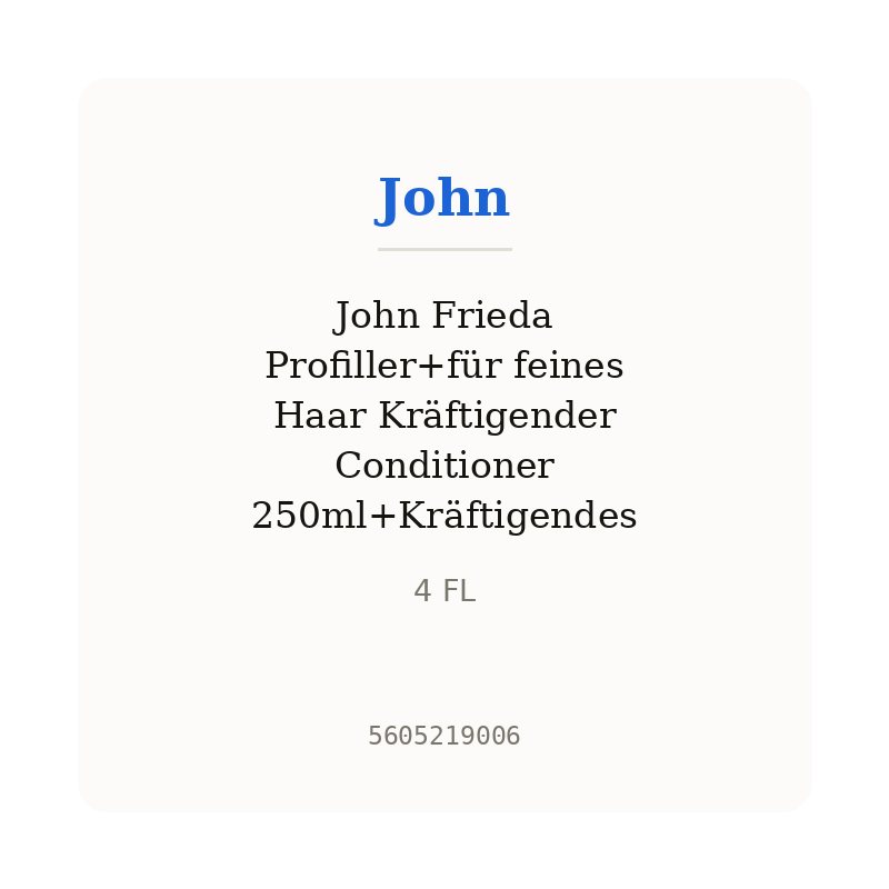 John Frieda Profiller+für feines Haar Kräftigender Conditioner 250ml+Kräftigendes Shampoo 50ml