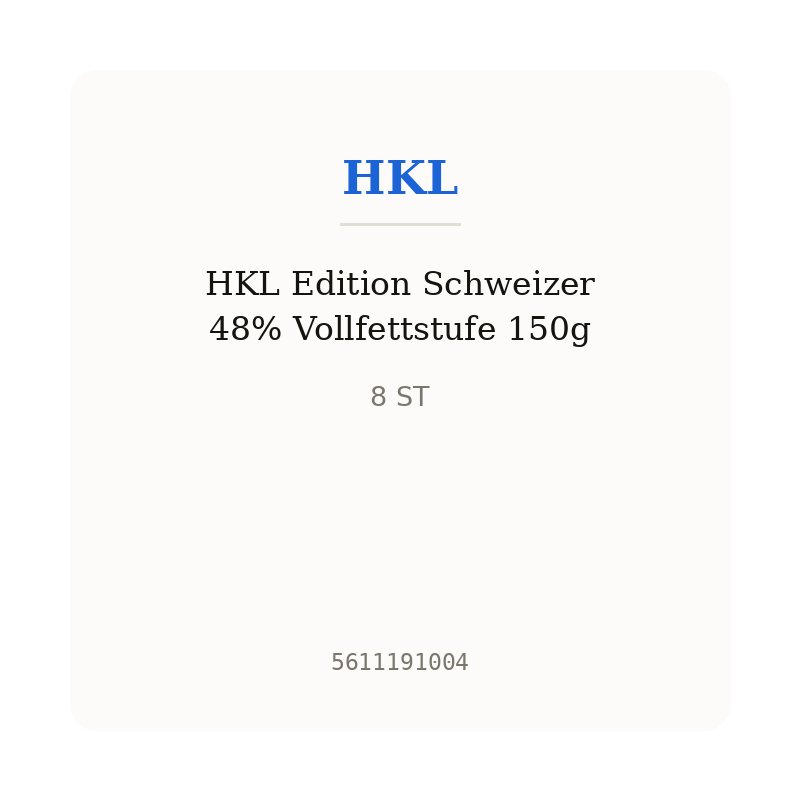 HKL Edition Schweizer 48% Vollfettstufe 150g