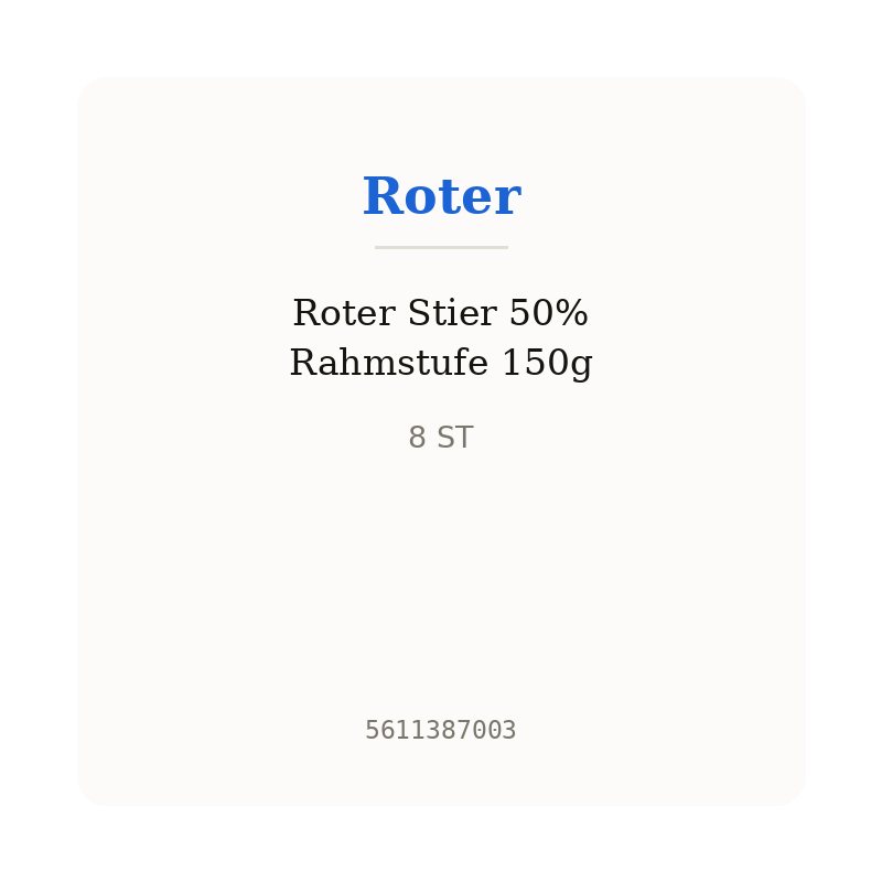 Roter Stier 50% Rahmstufe 150g