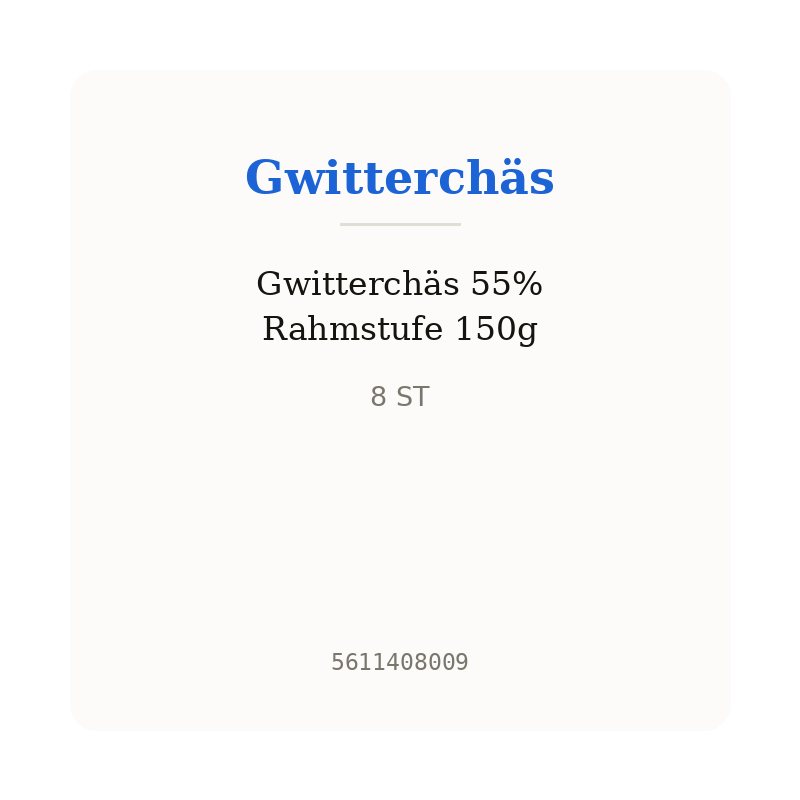 Gwitterchäs 55% Rahmstufe 150g
