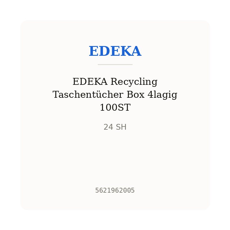 EDEKA Recycling Taschentücher Box 4lagig 100ST
