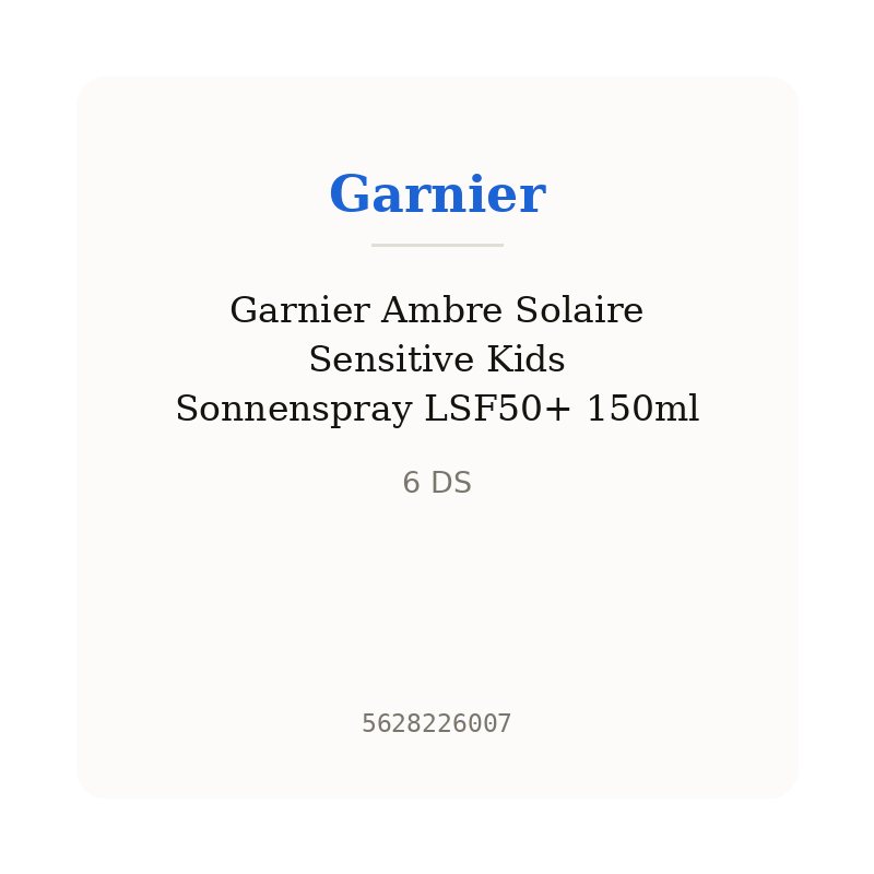 Garnier Ambre Solaire Sensitive Kids Sonnenspray LSF50+ 150ml