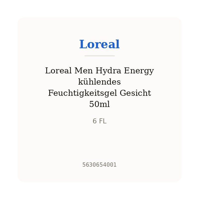 Loreal Men Hydra Energy kühlendes Feuchtigkeitsgel Gesicht 50ml