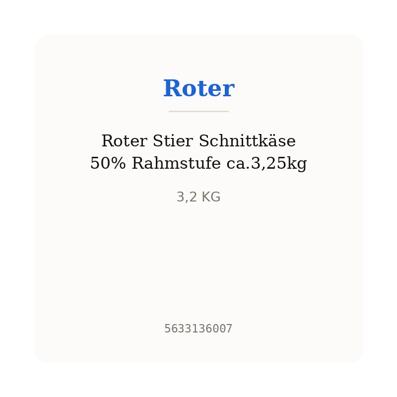 Roter Stier Schnittkäse 50% Rahmstufe ca.3,25kg