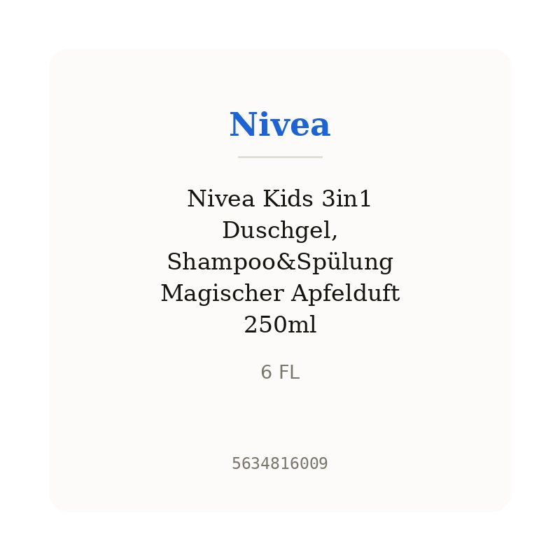 Nivea Kids 3in1 Duschgel, Shampoo&Spülung Magischer Apfelduft 250ml