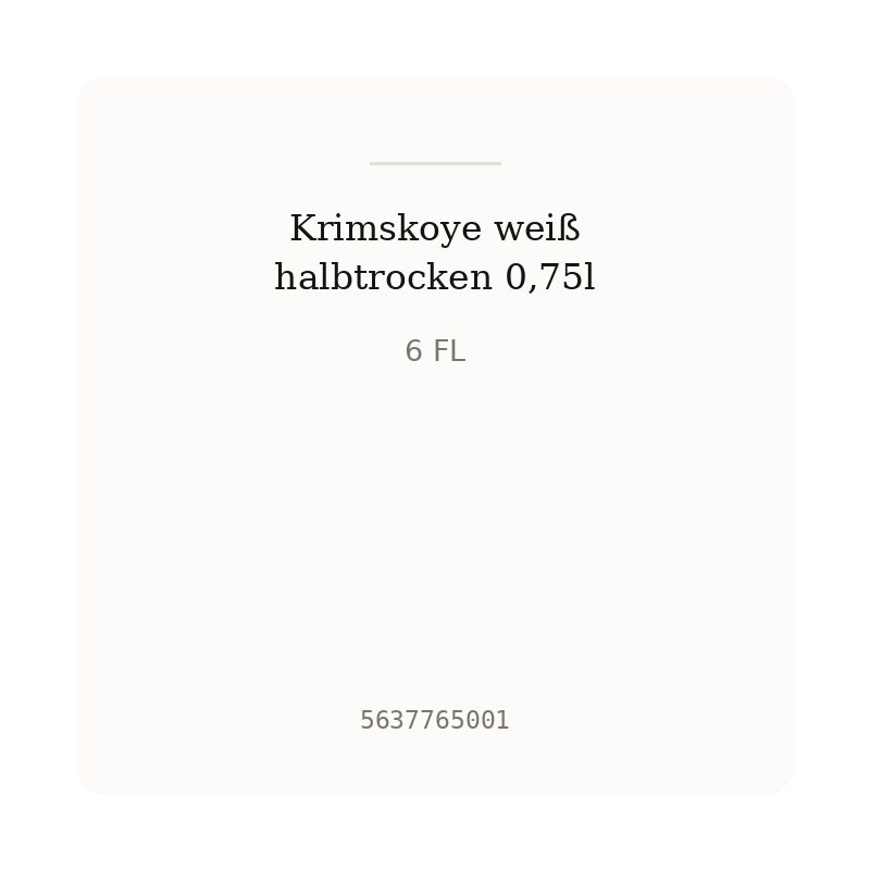 Krimskoye weiß halbtrocken 0,75l