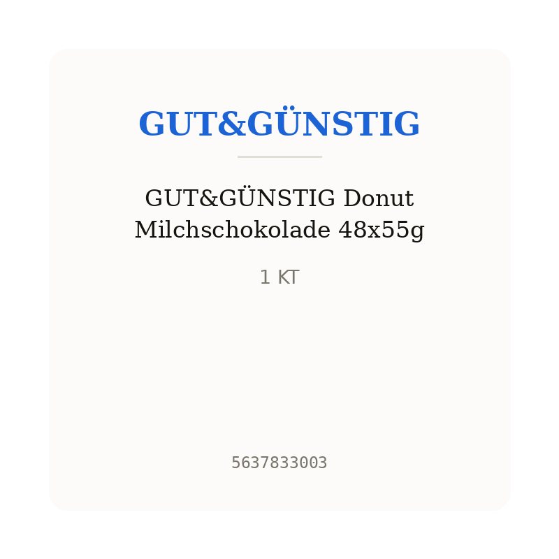 GUT&GÜNSTIG Donut Milchschokolade 48x55g