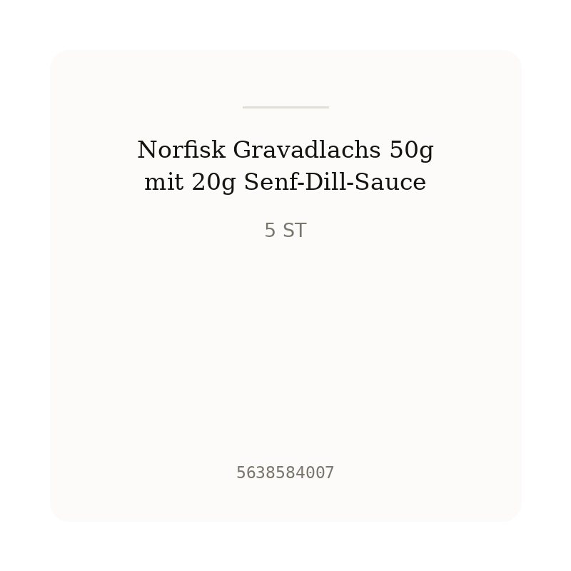 Norfisk Gravadlachs 50g mit 20g Senf-Dill-Sauce