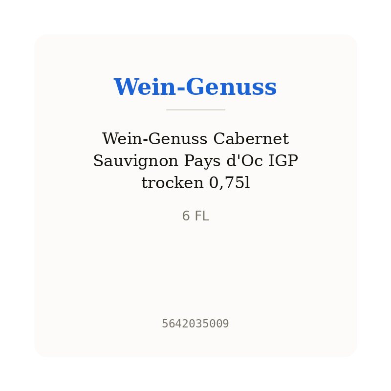 Wein-Genuss Cabernet Sauvignon Pays d'Oc IGP trocken 0,75l