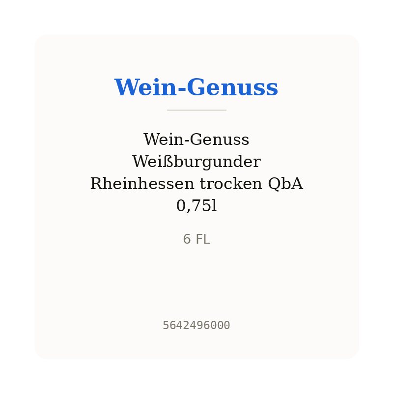 Wein-Genuss Weißburgunder Rheinhessen trocken QbA 0,75l