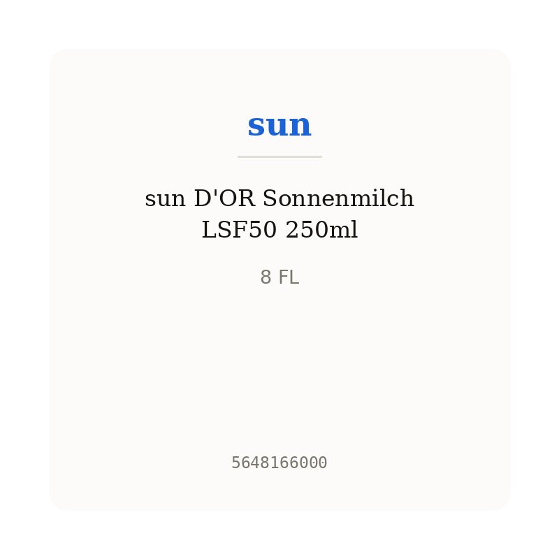 sun D'OR Sonnenmilch LSF50 250ml