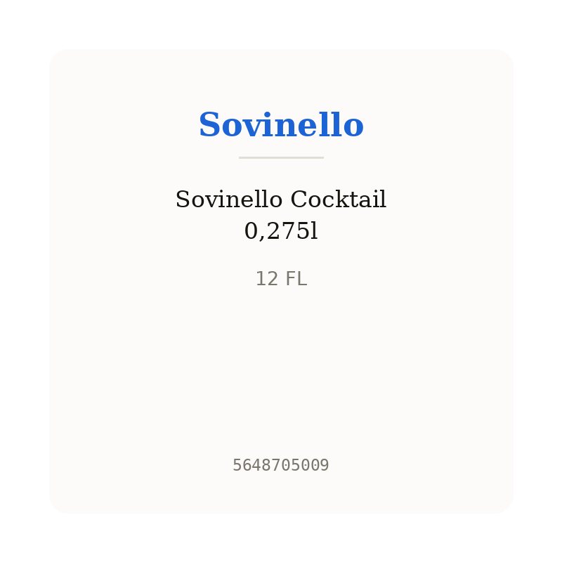 Sovinello Cocktail 0,275l