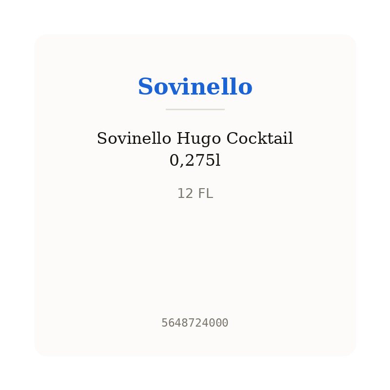 Sovinello Hugo Cocktail 0,275l