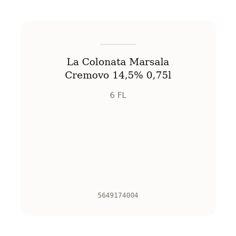 La Colonata Marsala Cremovo 14,5% 0,75l