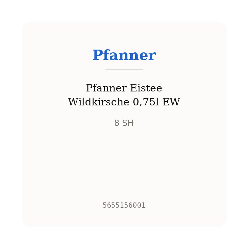 Pfanner Eistee Wildkirsche 0,75l EW