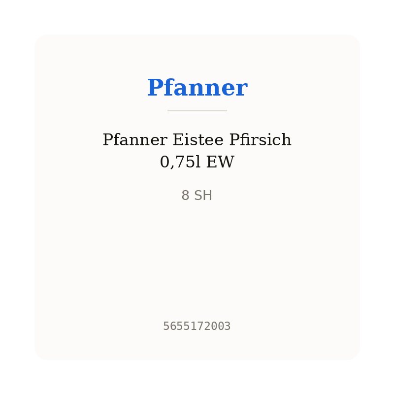 Pfanner Eistee Pfirsich 0,75l EW