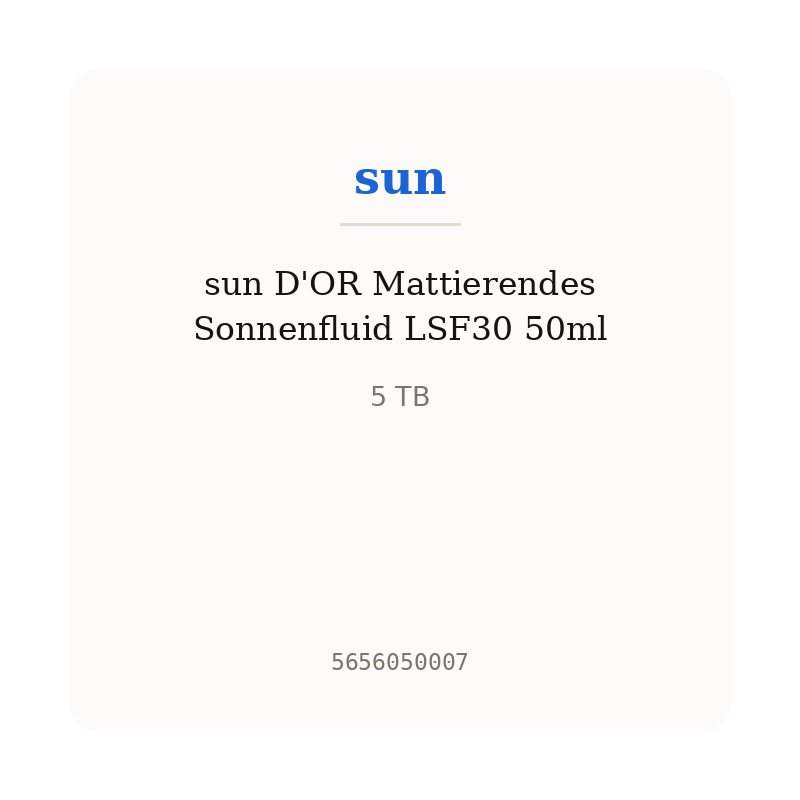 sun D'OR Mattierendes Sonnenfluid LSF30 50ml
