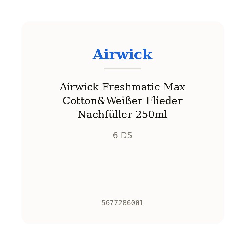Airwick Freshmatic Max Cotton&Weißer Flieder Nachfüller 250ml