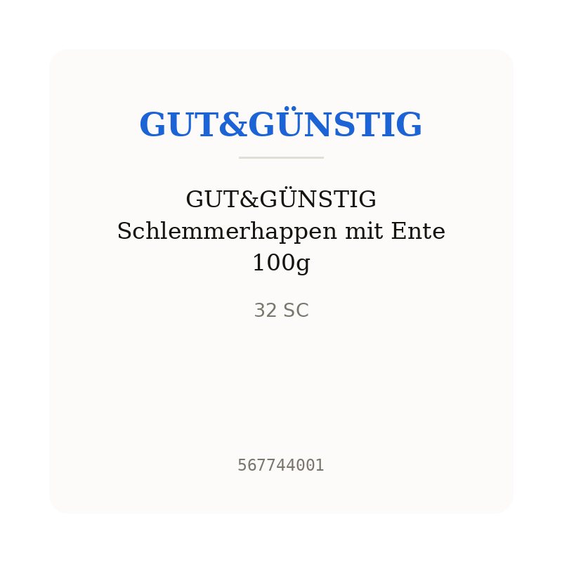 GUT&GÜNSTIG Schlemmerhappen mit Ente 100g