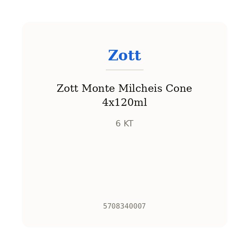 Zott Monte Milcheis Cone 4x120ml