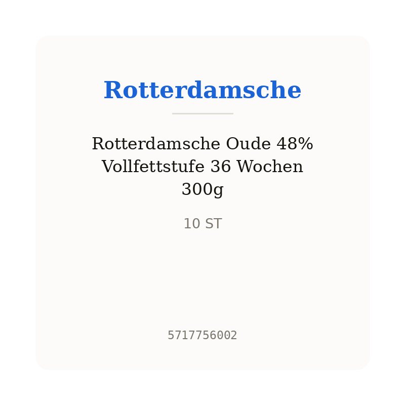 Rotterdamsche Oude 48% Vollfettstufe 36 Wochen 300g