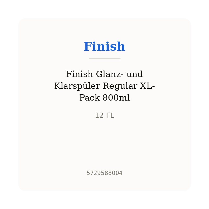 Finish Glanz- und Klarspüler Regular XL-Pack 800ml