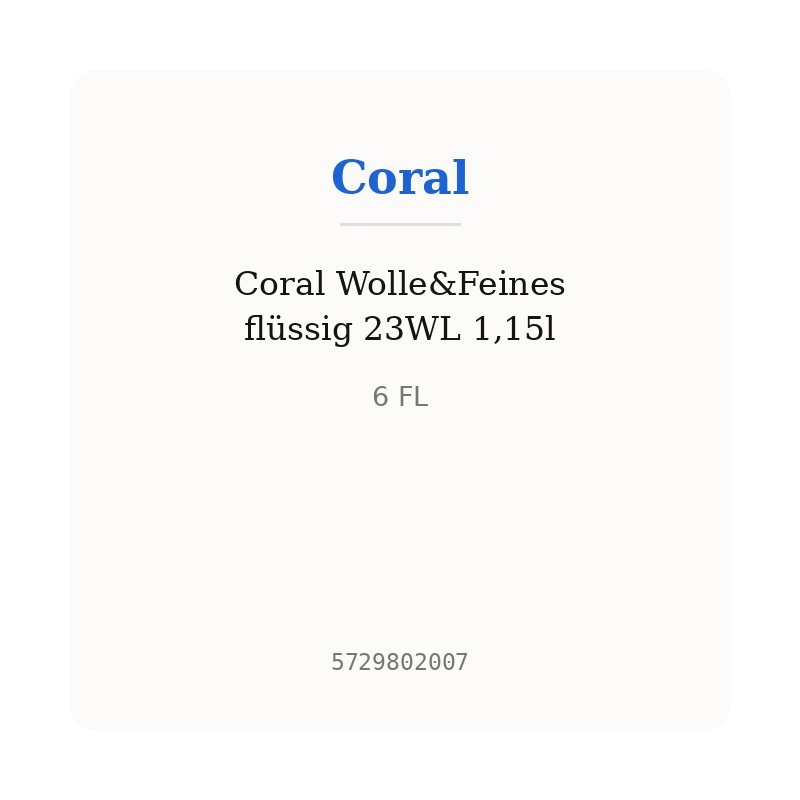 Coral Wolle&Feines flüssig 23WL 1,15l