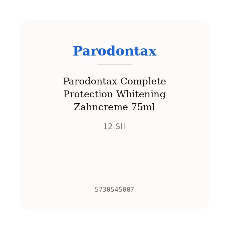 Parodontax Complete Protection Whitening Zahncreme 75ml
