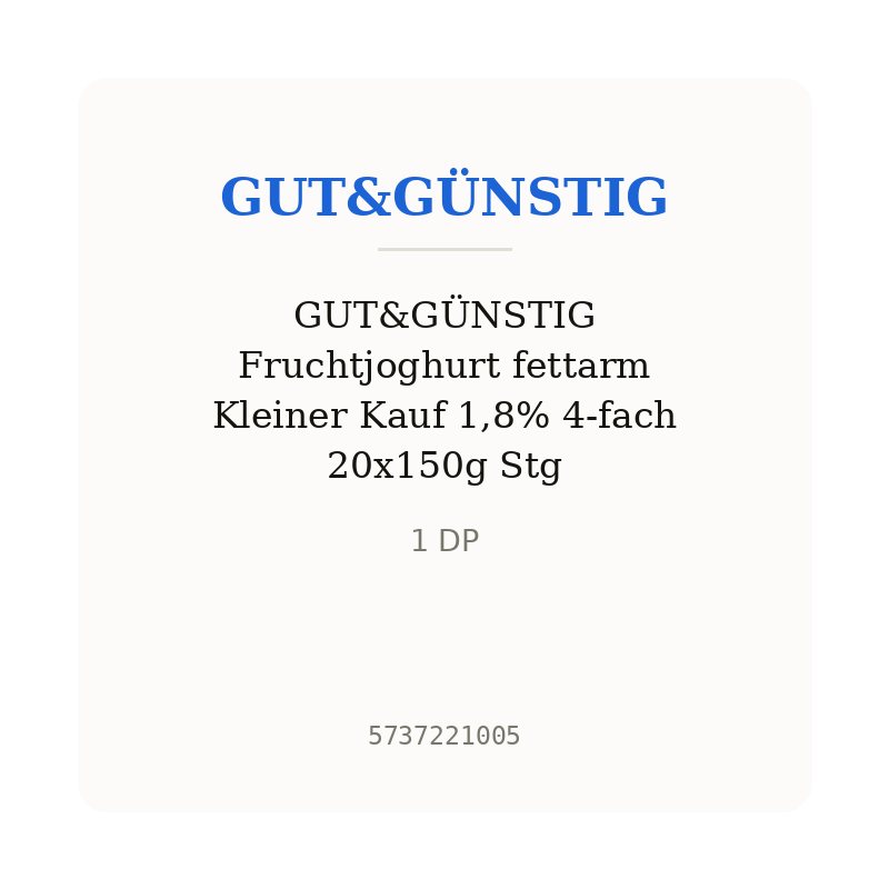 GUT&GÜNSTIG Fruchtjoghurt fettarm Kleiner Kauf 1,8% 4-fach 20x150g Stg