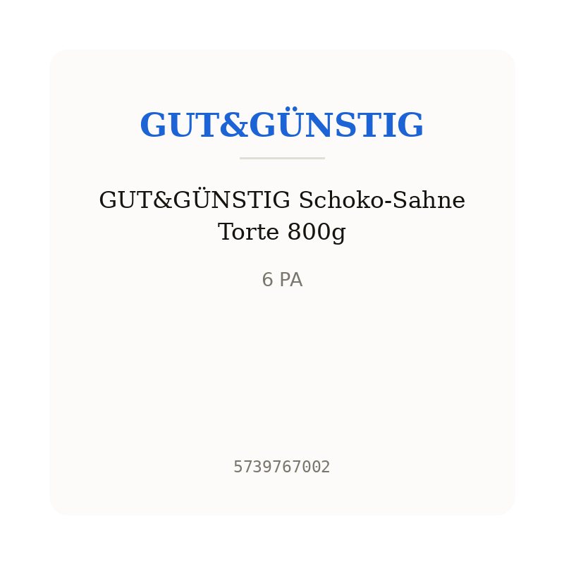 GUT&GÜNSTIG Schoko-Sahne Torte 800g