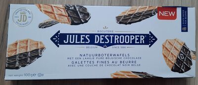 Jules Destrooper Butterwaffeln zur Hälfte schokoliert mit Zartbitterschokolade 100g