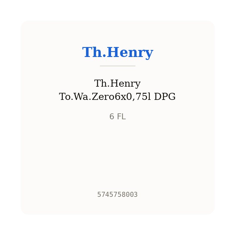 Th.Henry To.Wa.Zero6x0,75l DPG
