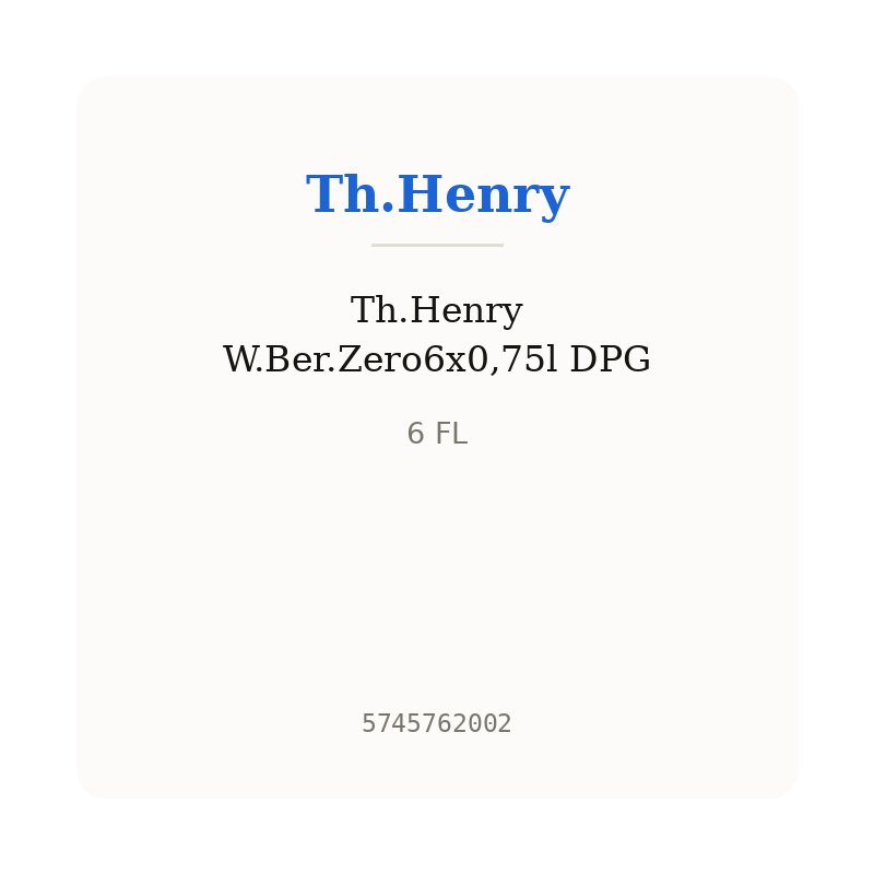 Th.Henry W.Ber.Zero6x0,75l DPG