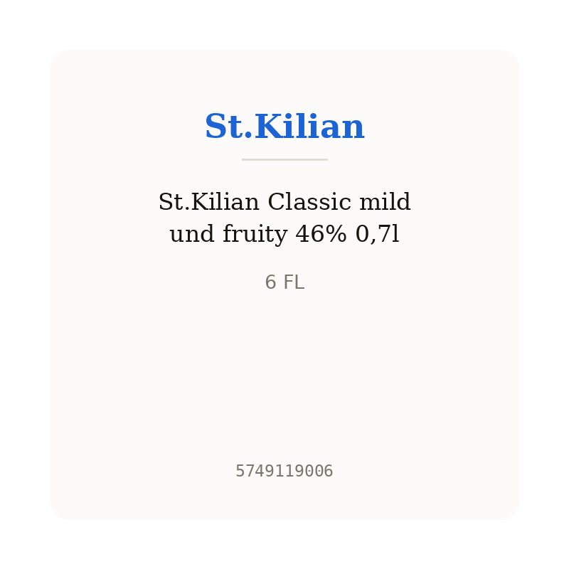 St.Kilian Classic mild und fruity 46% 0,7l