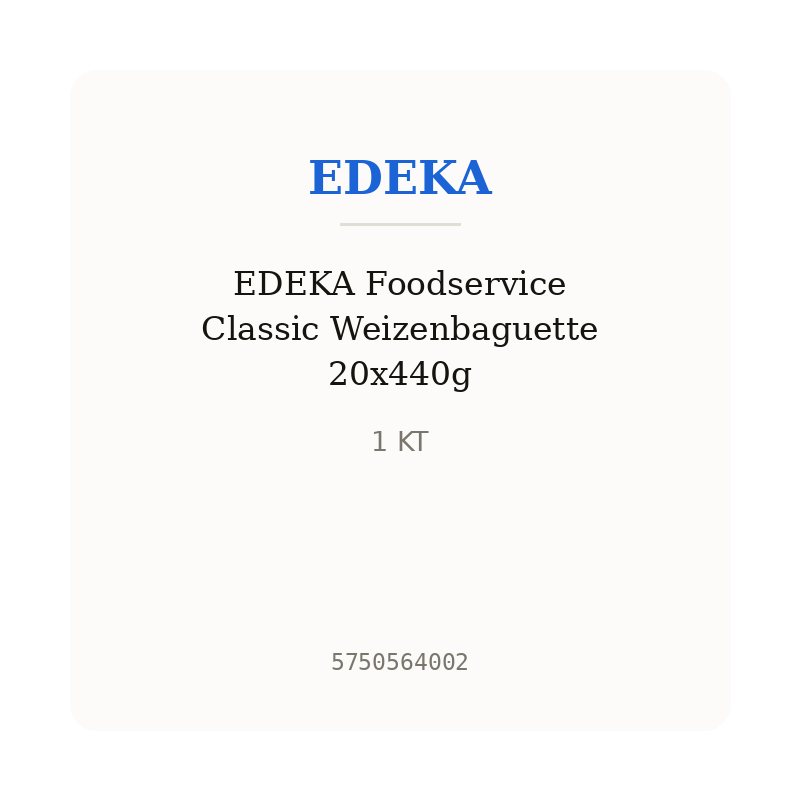 EDEKA Foodservice Classic Weizenbaguette 20x440g