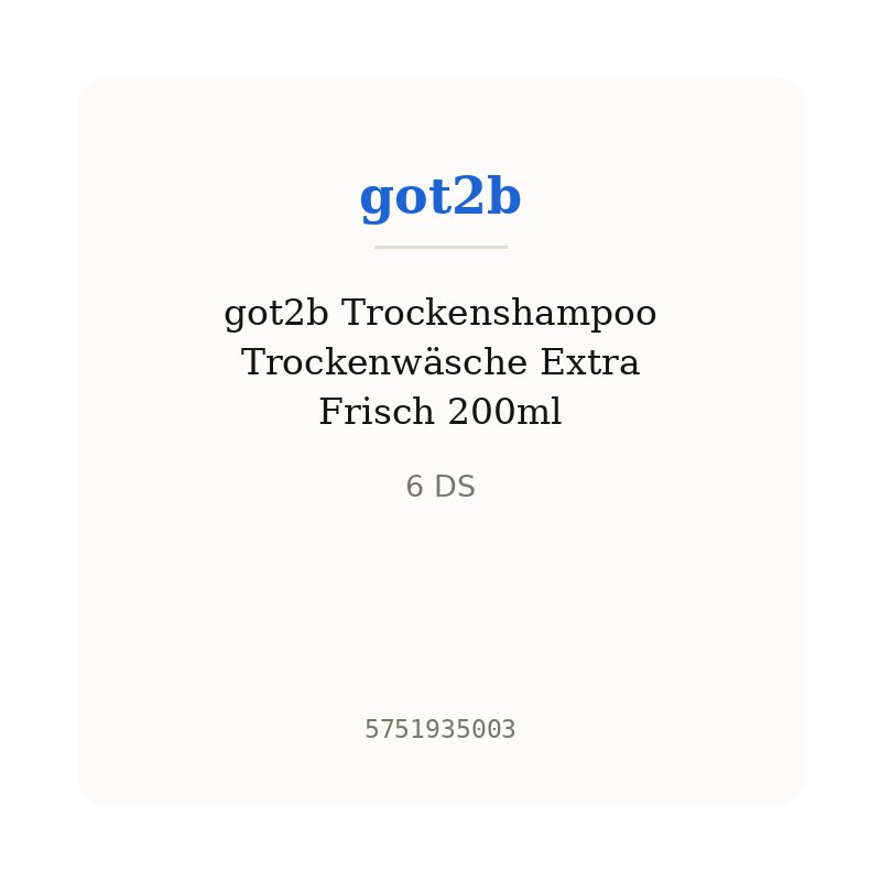 got2b Trockenshampoo Trockenwäsche Extra Frisch 200ml