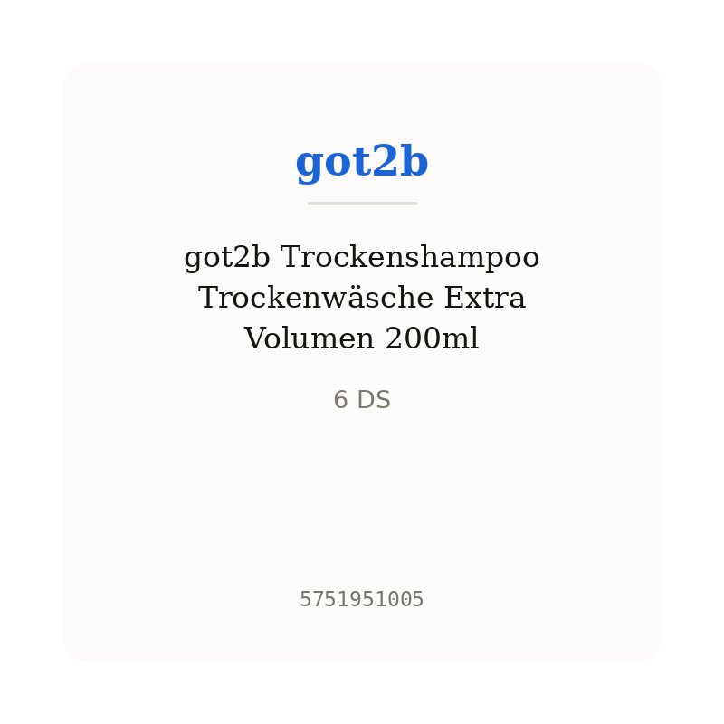 got2b Trockenshampoo Trockenwäsche Extra Volumen 200ml
