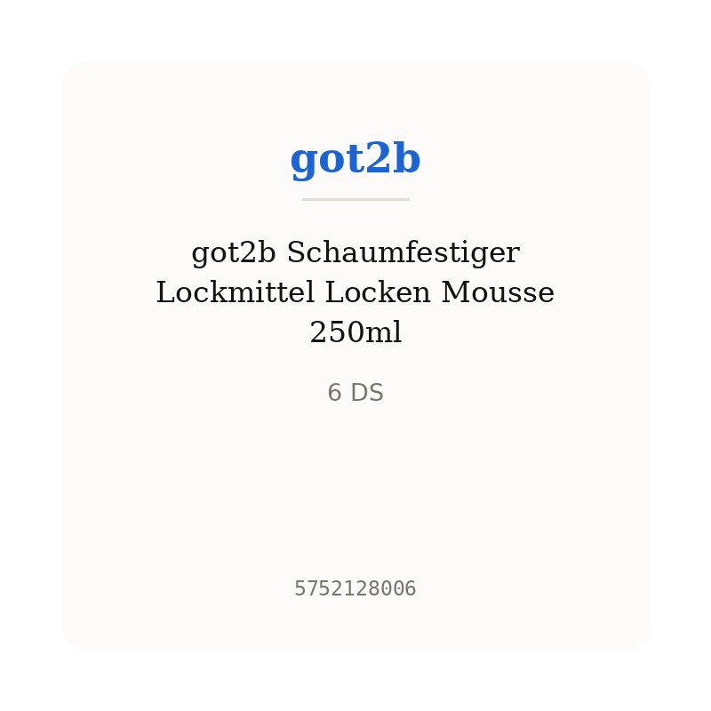got2b Schaumfestiger Lockmittel Locken Mousse 250ml
