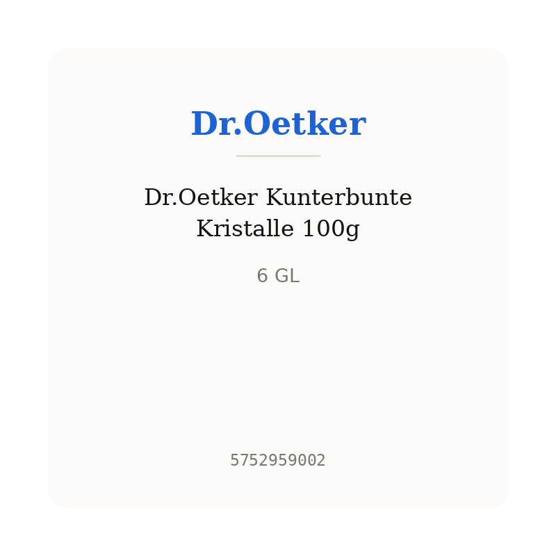 Dr.Oetker Kunterbunte Kristalle 100g