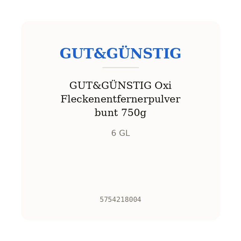 GUT&GÜNSTIG Oxi Fleckenentfernerpulver bunt 750g
