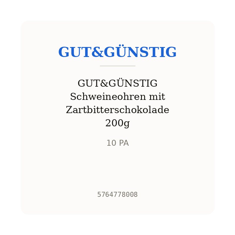 GUT&GÜNSTIG Schweineohren mit Zartbitterschokolade 200g